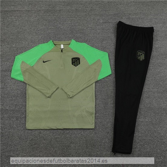 Nuevo Conjunto Completo Sudadera Entrenamiento Atletico Madrid 23/24 Verde I Negro Baratas